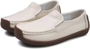 Women's Comfortable Genuine Leather Moccasins Casual Driving Loafers Soft Walking Shoes Women Slip On