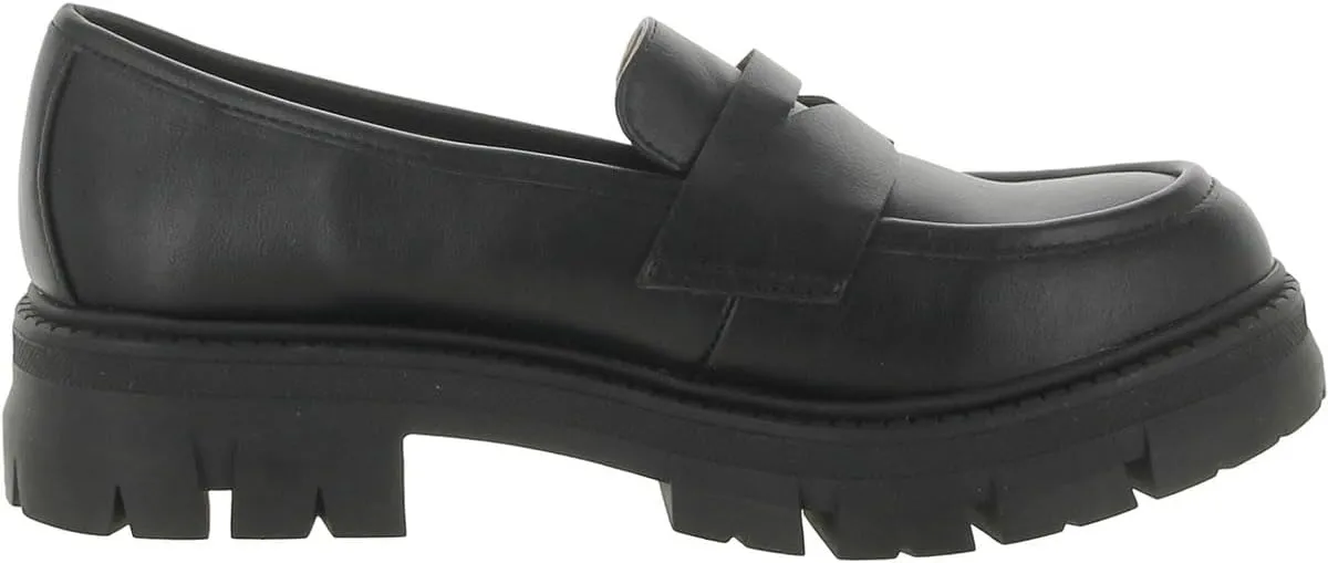Womens Faux Leather Loafers