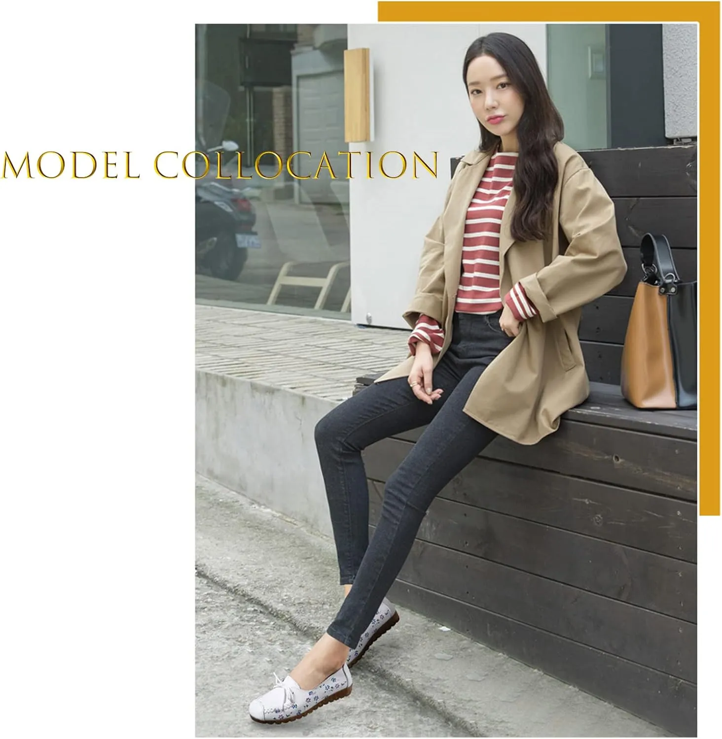 Women's Leather Floral Print Casual Flat Ankle Loafer, Slip-On Non Slip Soft Sole Driving Dress Shoes
