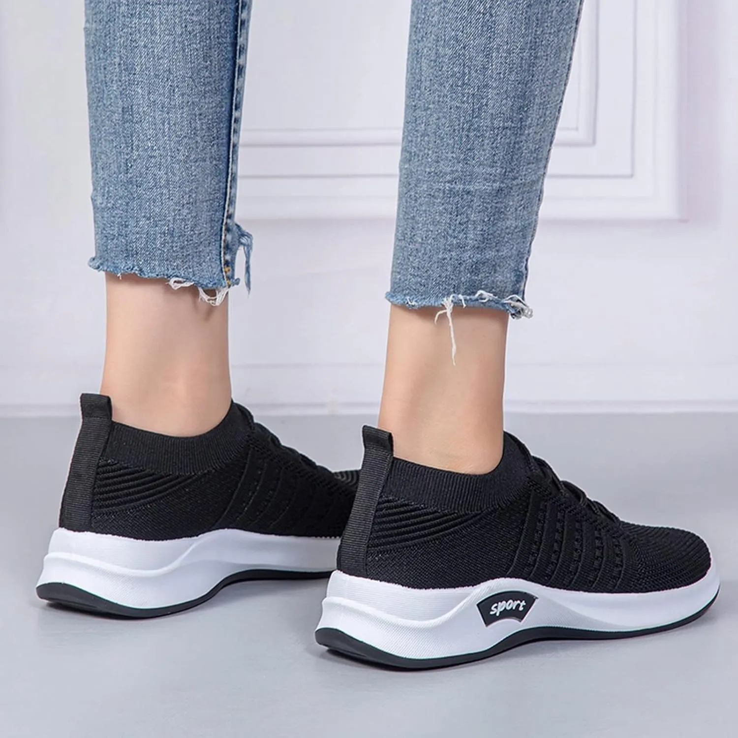 Women's Orthopedic Walking Shoes Sneakers for Ladies 2025 Casual Mesh Summer Slip-On Breathable Shoe Closed Toe Lace up Solid Color Casual Shoe