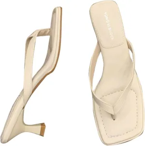 Womens Sandals Low Strappy Lace up Heels Open Square Toe Thong Ankle Strap Heels Sexy Fashion Comfort Dress Shoes
