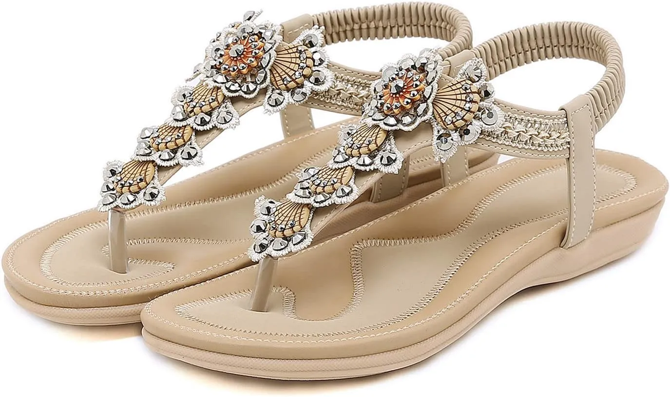 Women's Sandals with Arch Support and Back Strap Womens Orthopedic Flats Wedge Sandals Women Dressy Comfort Arch Support Sandals Chunky Sandals for Women Cushioned Sandals for Women