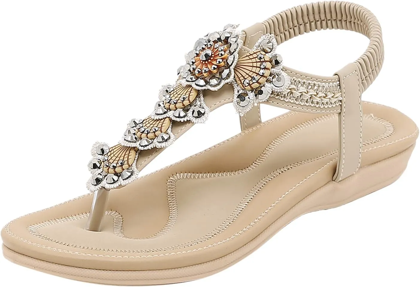 Women's Sandals with Arch Support and Back Strap Womens Orthopedic Flats Wedge Sandals Women Dressy Comfort Arch Support Sandals Chunky Sandals for Women Cushioned Sandals for Women