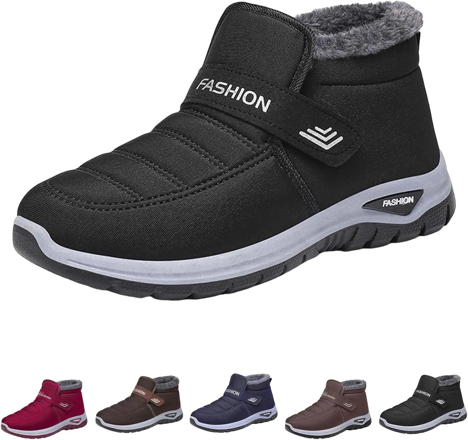 Women's Snow Boots with Heels Winter Boots for Ladies Non Slip Womens Fur Lined Ankle Boot Barefoot Shoes Grounded Footwear Hiking Platform Boots Men Mens Booties Winter