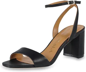 Women`s Stylish Leather Chunky heeled sandals with leather outsolefor dressy summer