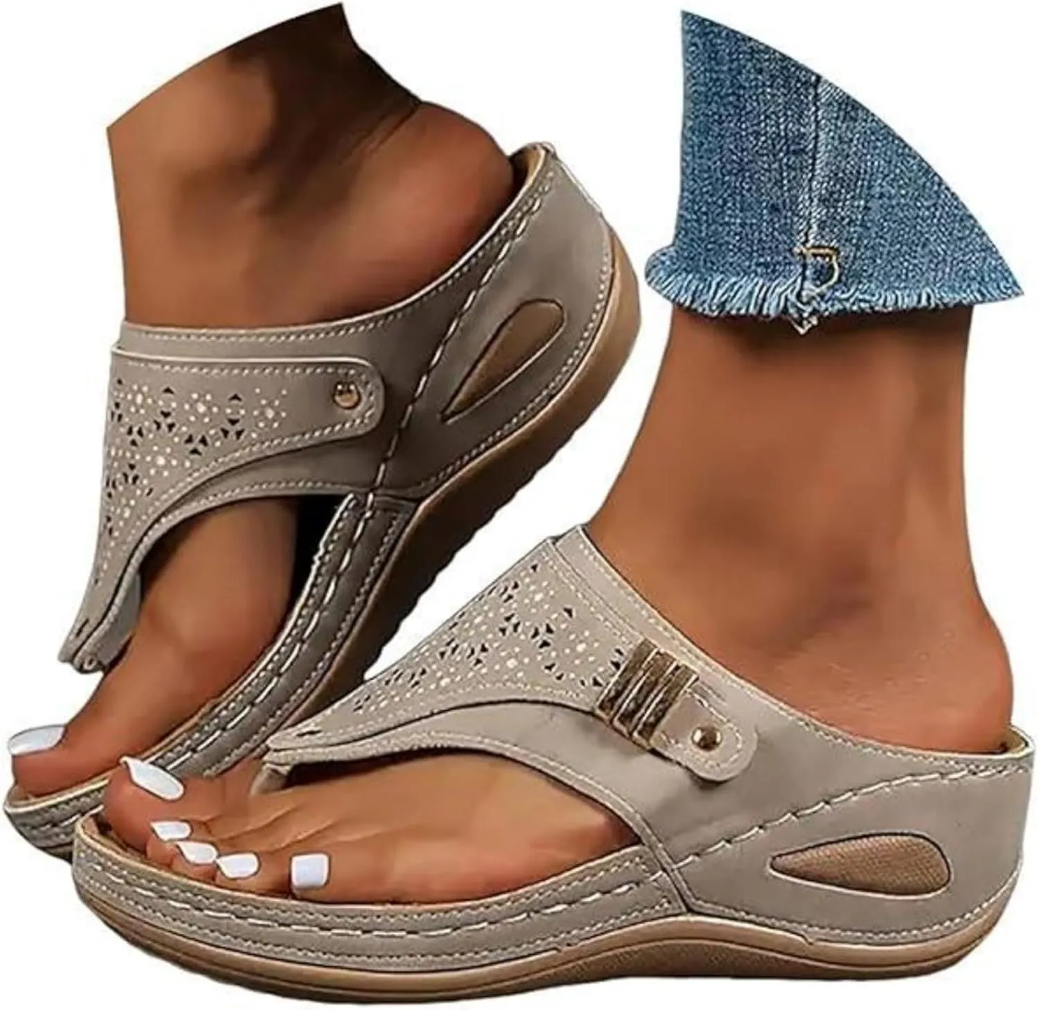 Women's Summer Sandals,Womens Casual Summer T-Strap Gladiator Flip Flops Clip Toe Comfy Beach Dressy Flat Shoes Sandals