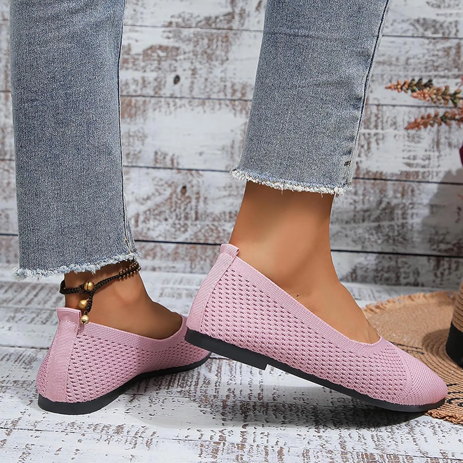 Women's Temperament Pointed Toe Loafers Soft Flat Soled Non Slip Flats Pointed Toe Breathable Driving Shoes