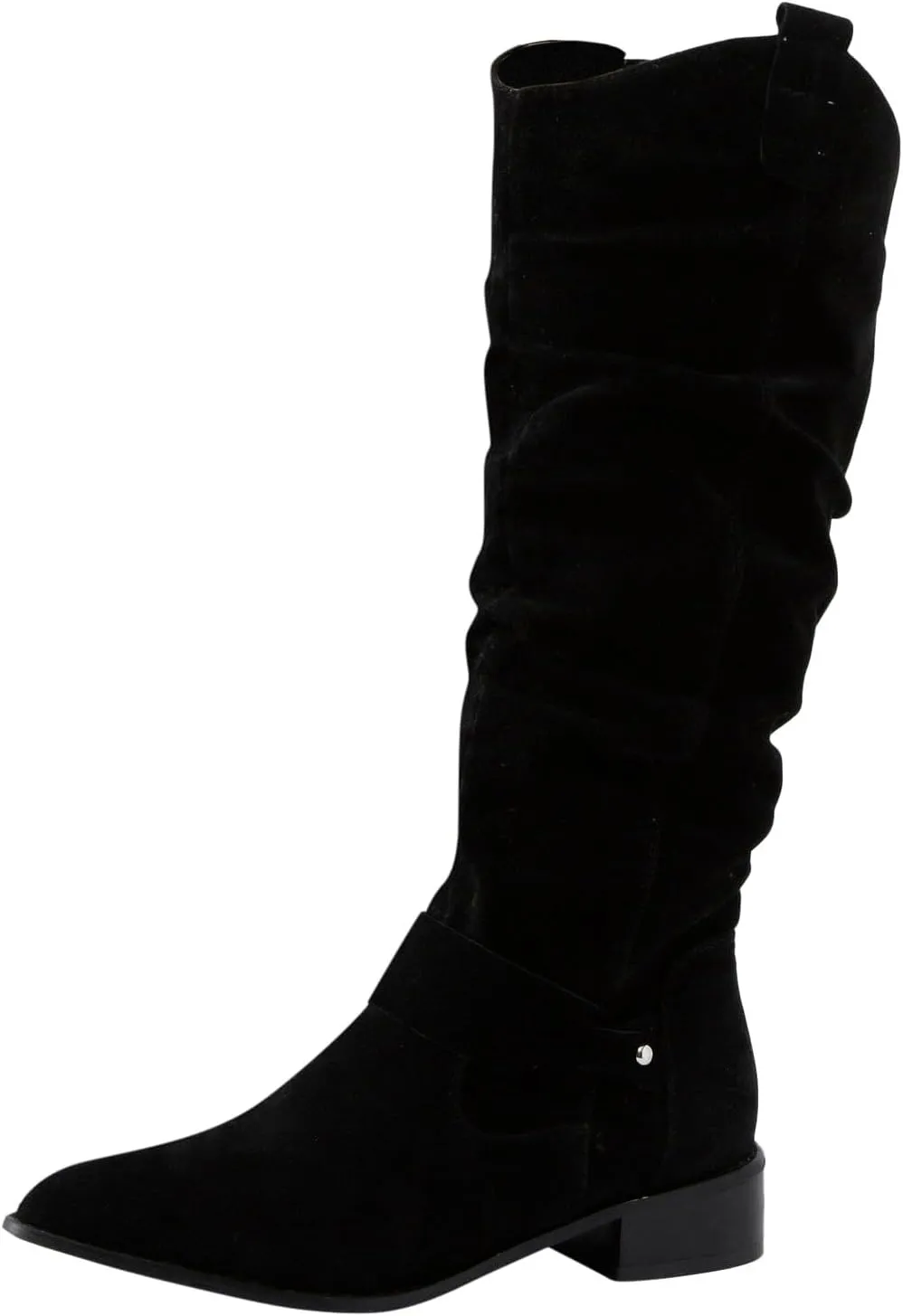 Women's Vintage Style Boots Solid Suede Side Zipper Trim with Fashion Knee Length Boots Comfort Boots