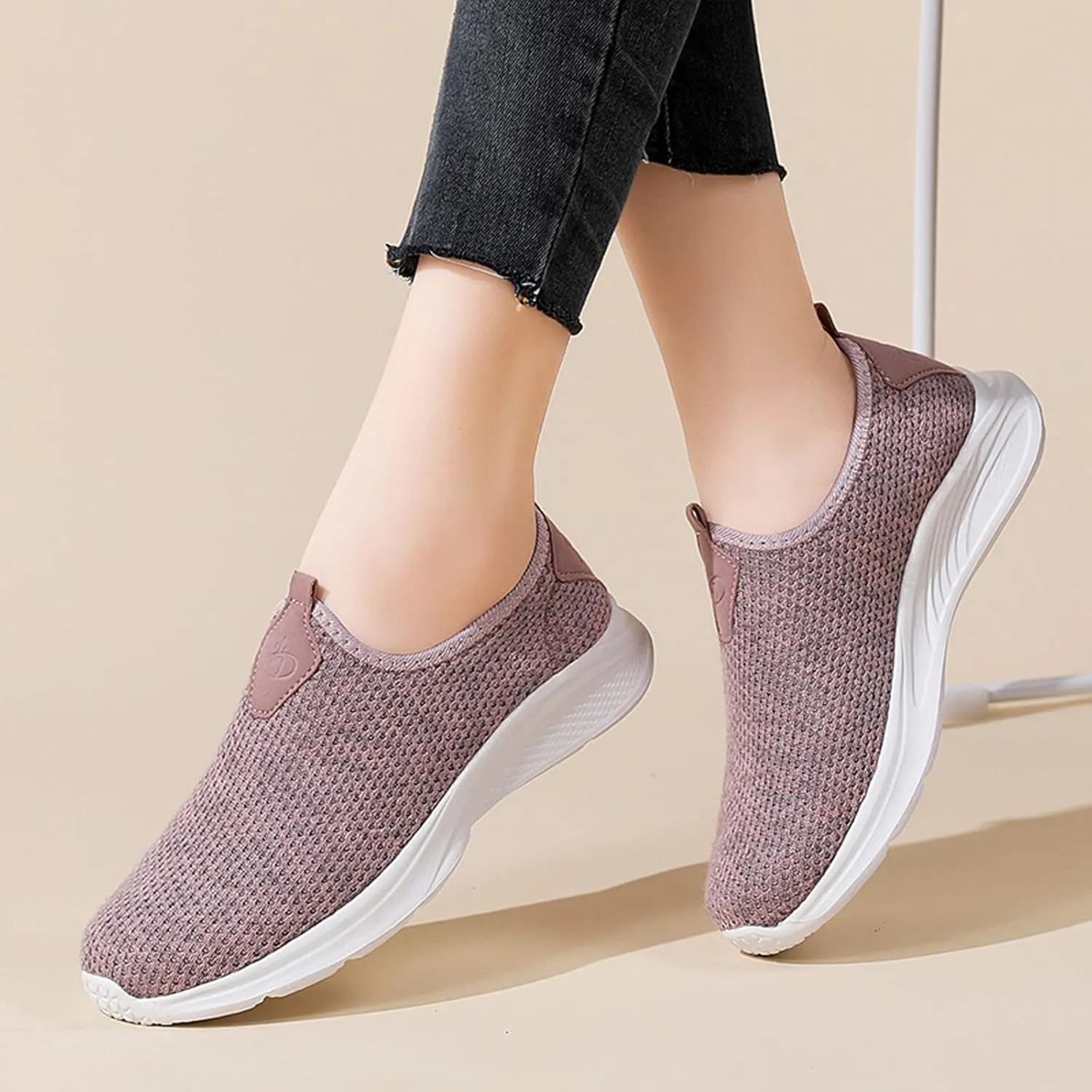 Womens White Tennis Shoes Platform Sneakers for Women Fashion Workout Shoes for Women Round Toe Slip On Casual Mens Loafers White Sneakers Men Wide
