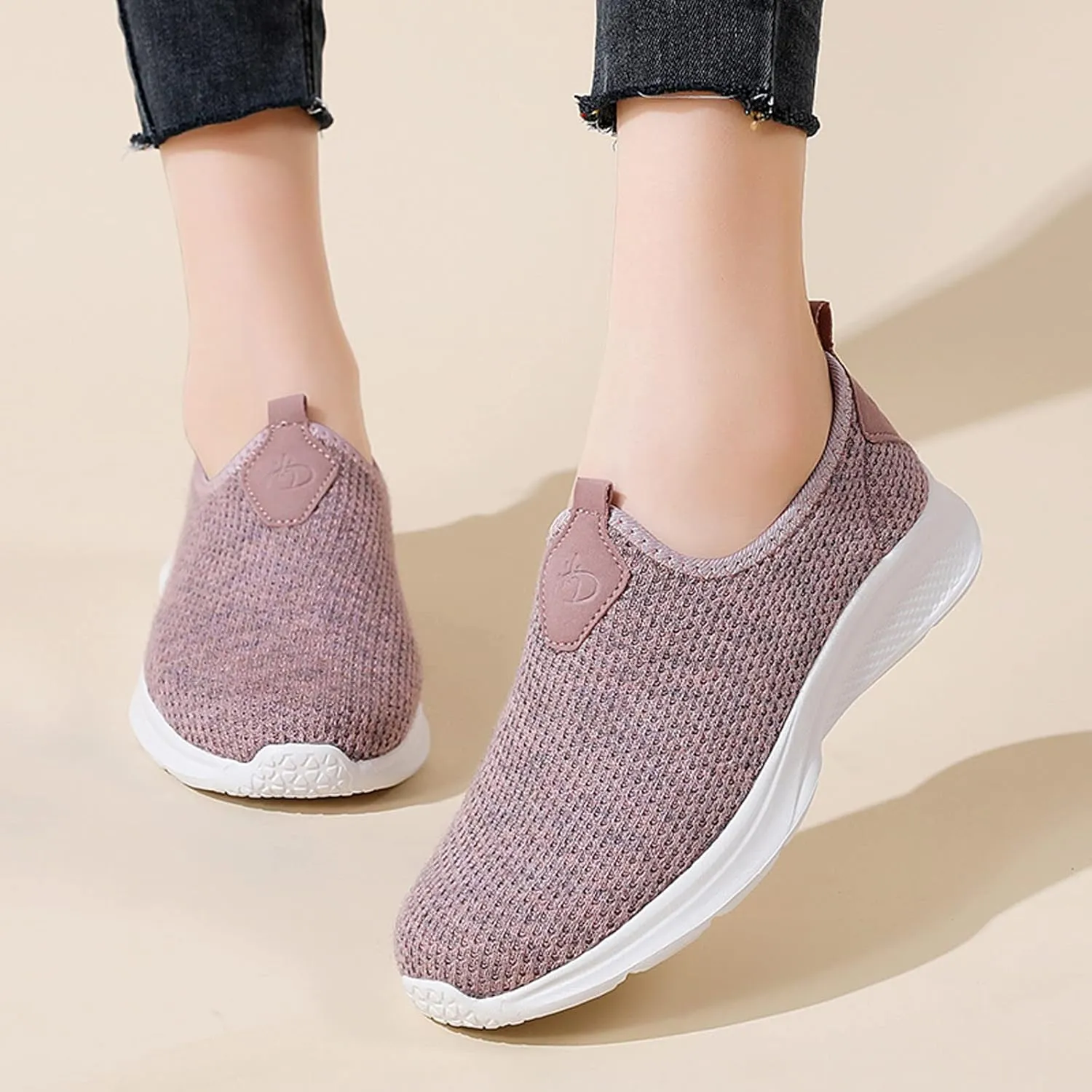 Womens White Tennis Shoes Platform Sneakers for Women Fashion Workout Shoes for Women Round Toe Slip On Casual Mens Loafers White Sneakers Men Wide