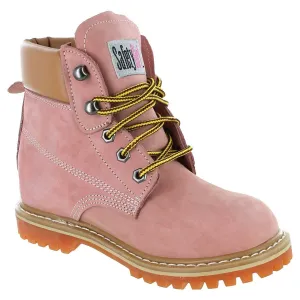 Women’s Work Boots | Waterproof Leather Work for Women | Oil & Slip-Resistant Soft Toe for Women | Premium Nubuck Leather | Lightweight and Comfortable | Pink Leather - 8.5W