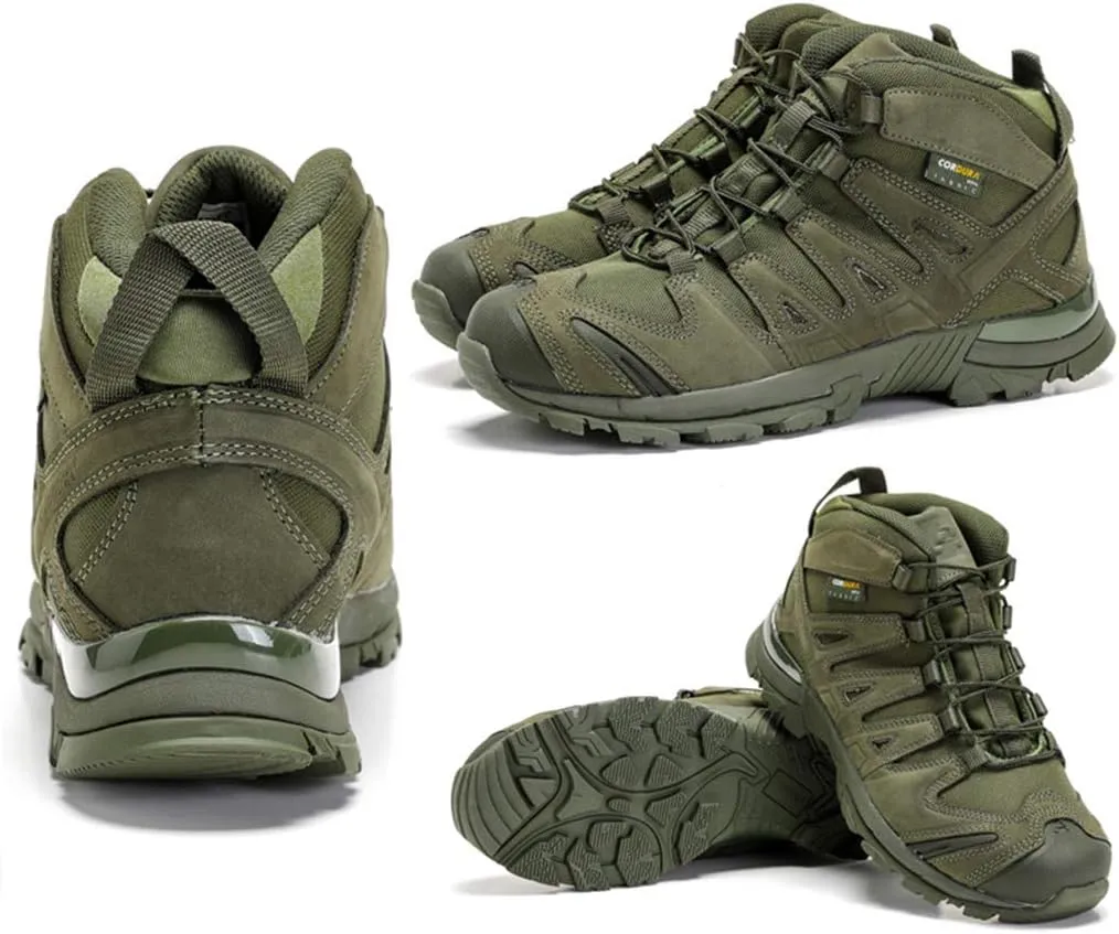 Wygwlg Mens Military Army Jungle Combat Boots Adult Durable Low Rise Hiking Boots Mountain Boots Camping Cadet Biker Boots