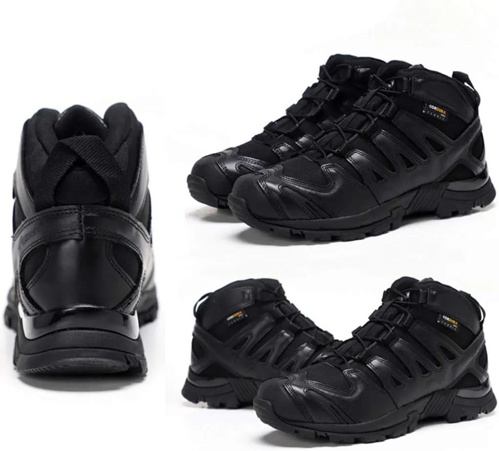 Wygwlg Mens Military Army Jungle Combat Boots Adult Durable Low Rise Hiking Boots Mountain Boots Camping Cadet Biker Boots