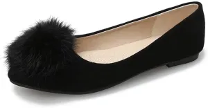 ZTWUTANG Stunner Women's Cute Pointed Toe Flat Ballet Shoes Comfortable Dress Shoes Black 42 F Black 9